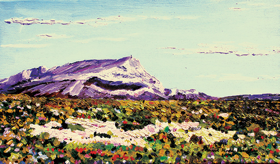 Montagne Sainte-Victoire, chemin des lauves, huile sur toile, 46x33cm